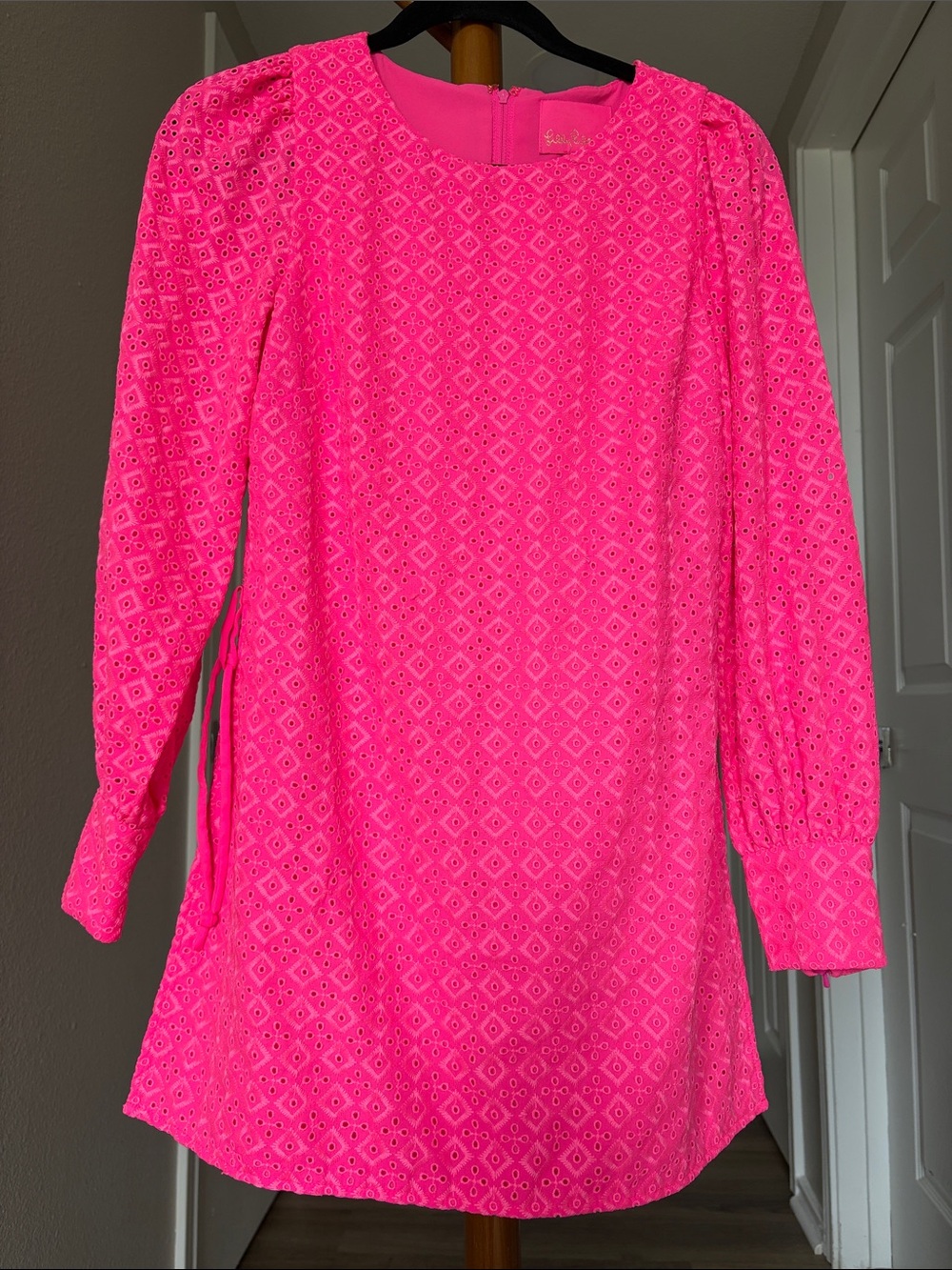 Lilly Pulitzer Size 0 Aisha Romper Pink Isle Ditzy Diamond Poly Eyelet